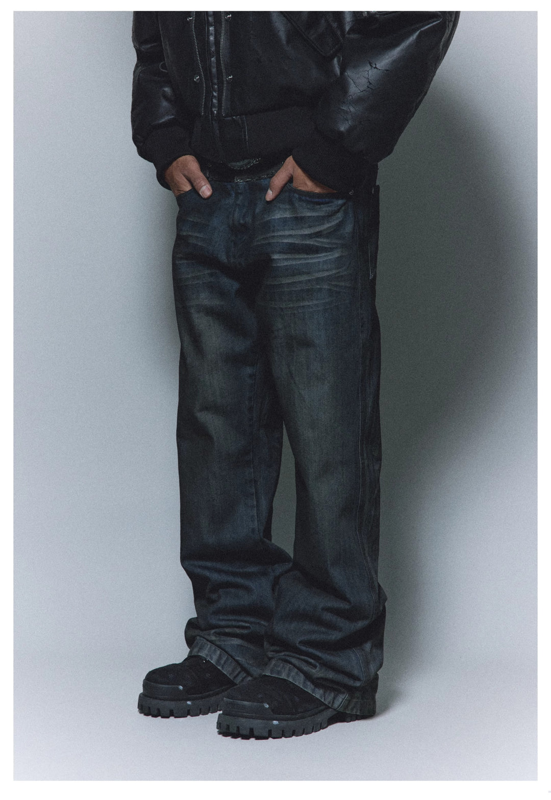 ANTIDOTE Dirty Blue Destroyed Studded Bootcut Jeans | Face 3 Face