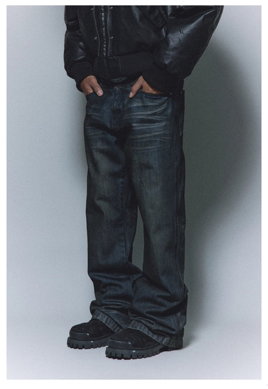 ANTIDOTE Dirty Blue Destroyed Studded Bootcut Jeans | Face 3 Face