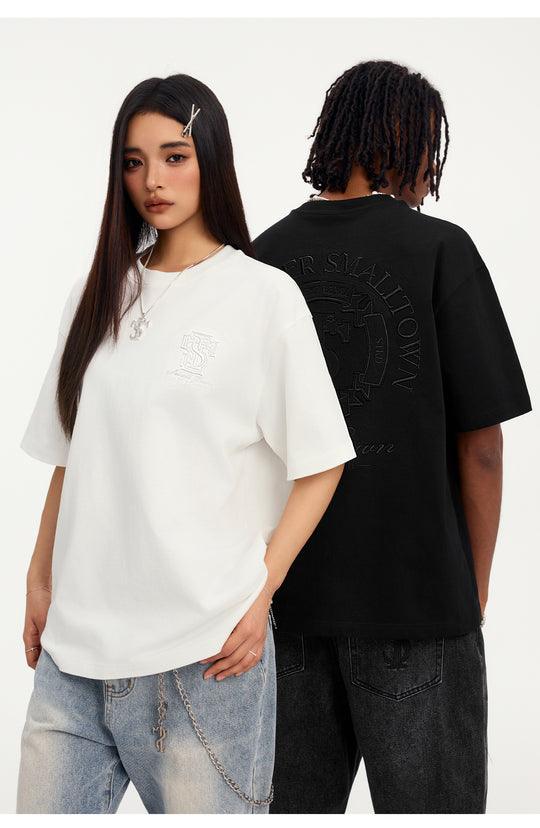 Small Town Kid Round Cross Patch Embroidered Tee | Face 3 Face