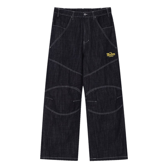 MEDM Reconstructed Contrast Stitch Baggy Jeans | Face 3 Face