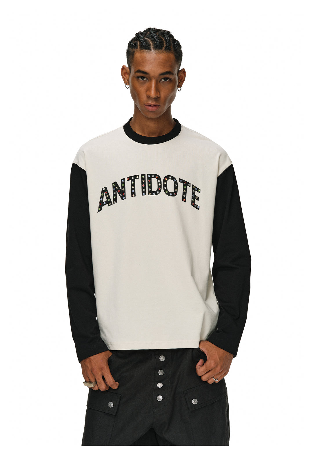 ANTIDOTE Color Stone Studded Long Sleeve Tee | Face 3 Face