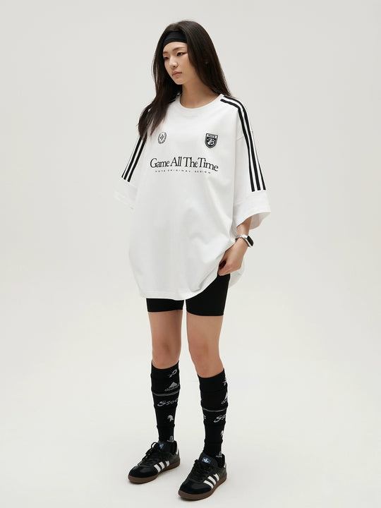 VOTE Black & White Striped Uniform Jersey Tee
