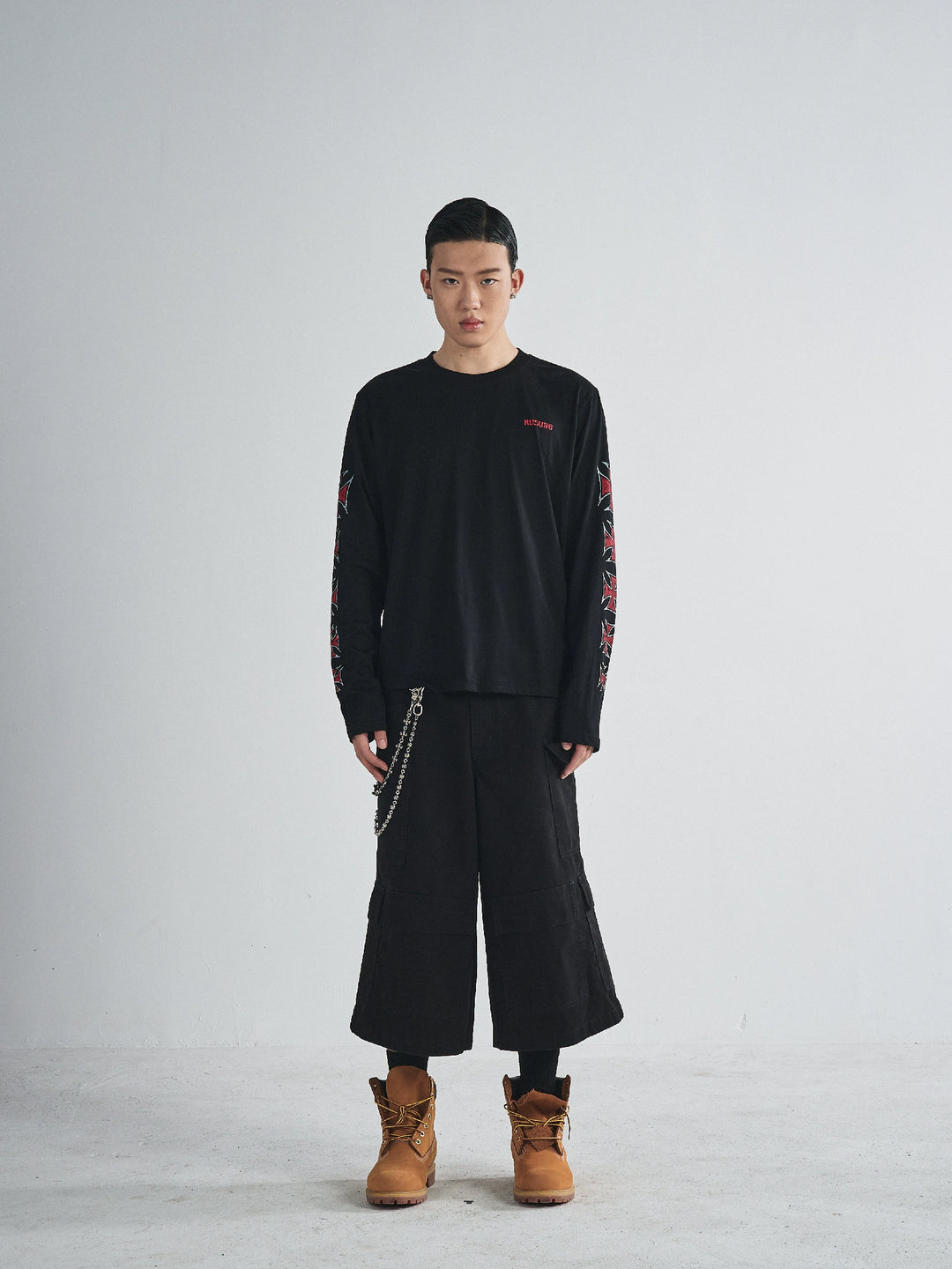 RUSURE Cross Logo Print Long Sleeve Tee | Face 3 Face