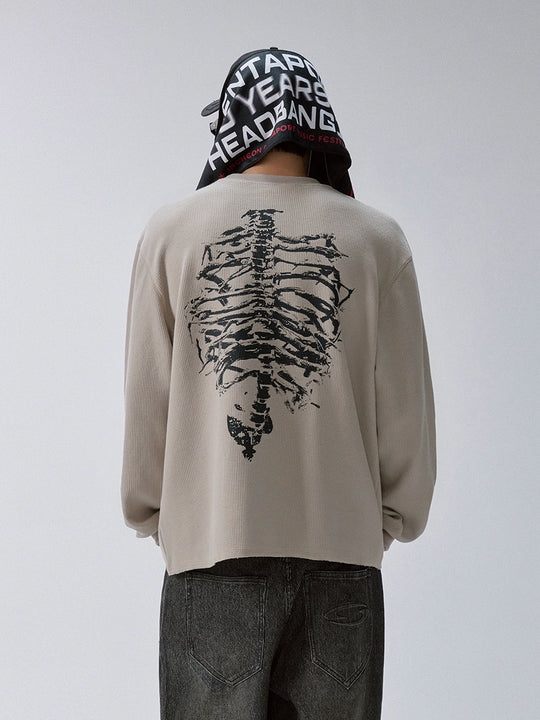 F2CE Bone Print Waffle Long Sleeve Tee | Face 3 Face