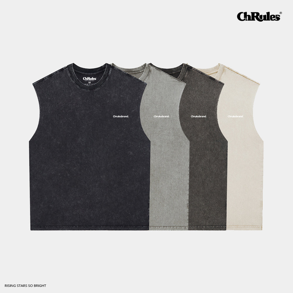 Cashrules / CHRULES Washed Vintage Logo Sleeveless Tee | Face 3 Face