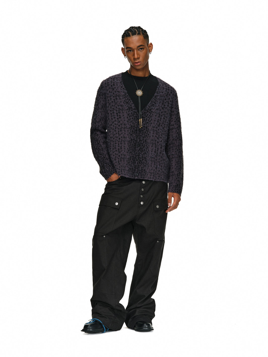 ANTIDOTE Dark Leopard Brushed Knit Cardigan | Face 3 Face