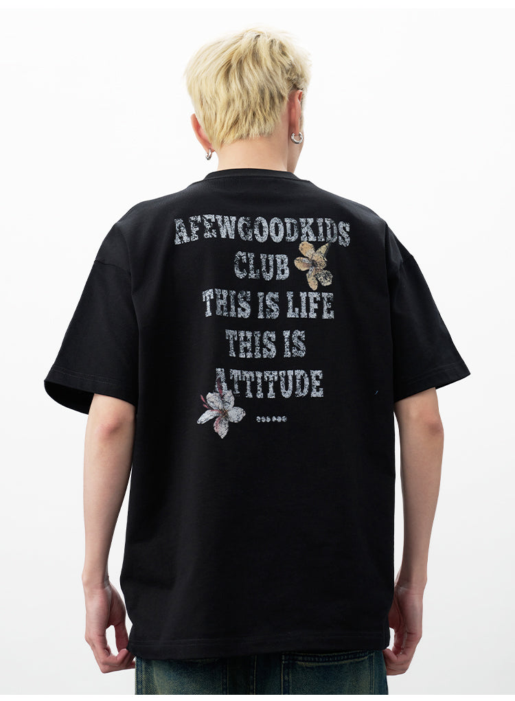 AFGK Ring Floral Logo Broken Print Tee | Face 3 Face