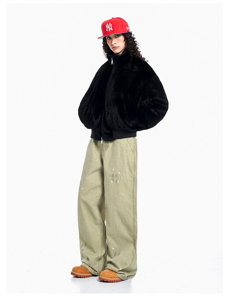 F3F Select Paint Splatter Washed Baggy Work Pants | Face 3 Face
