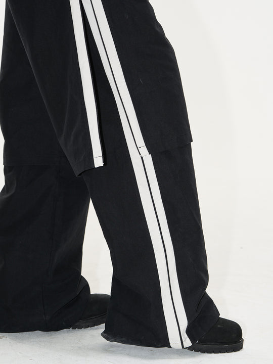 BLIND NO PLAN Double-Layer Color-Blocking Patchwork Sports Pants | Face 3 Face