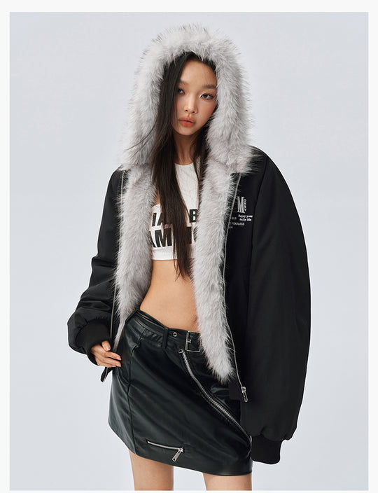 MEDM Fur-Lined Hooded Jacket | Face 3 Face