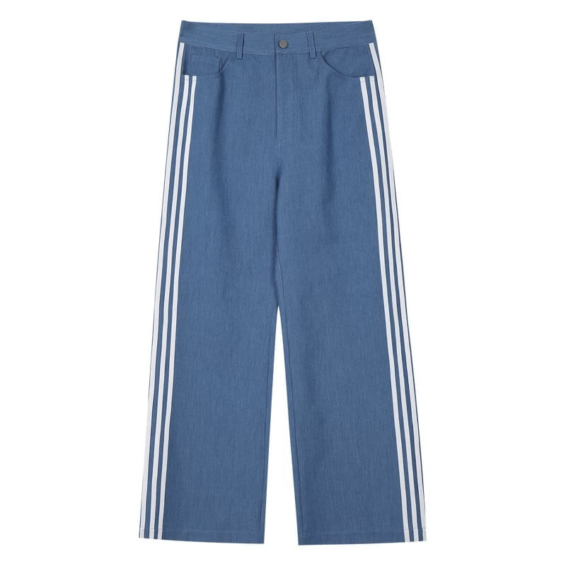 MEDM Stripe Line Denim Sport Pants | Face 3 Face
