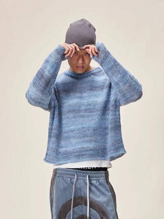 EVILKNIGHT(EK) Gradient Striped Knit Sweater | Face 3 Face