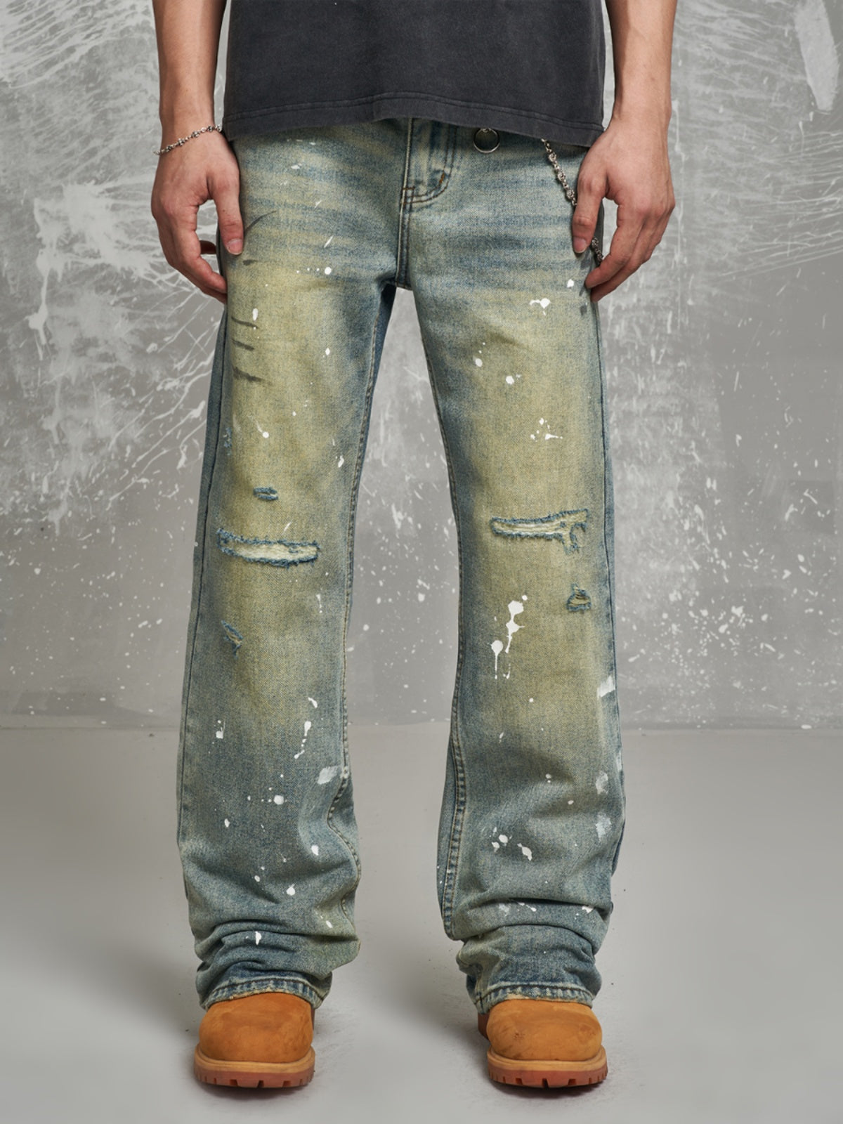 F3F Select Graffiti Design Wash Aged Jeans | Face 3 Face