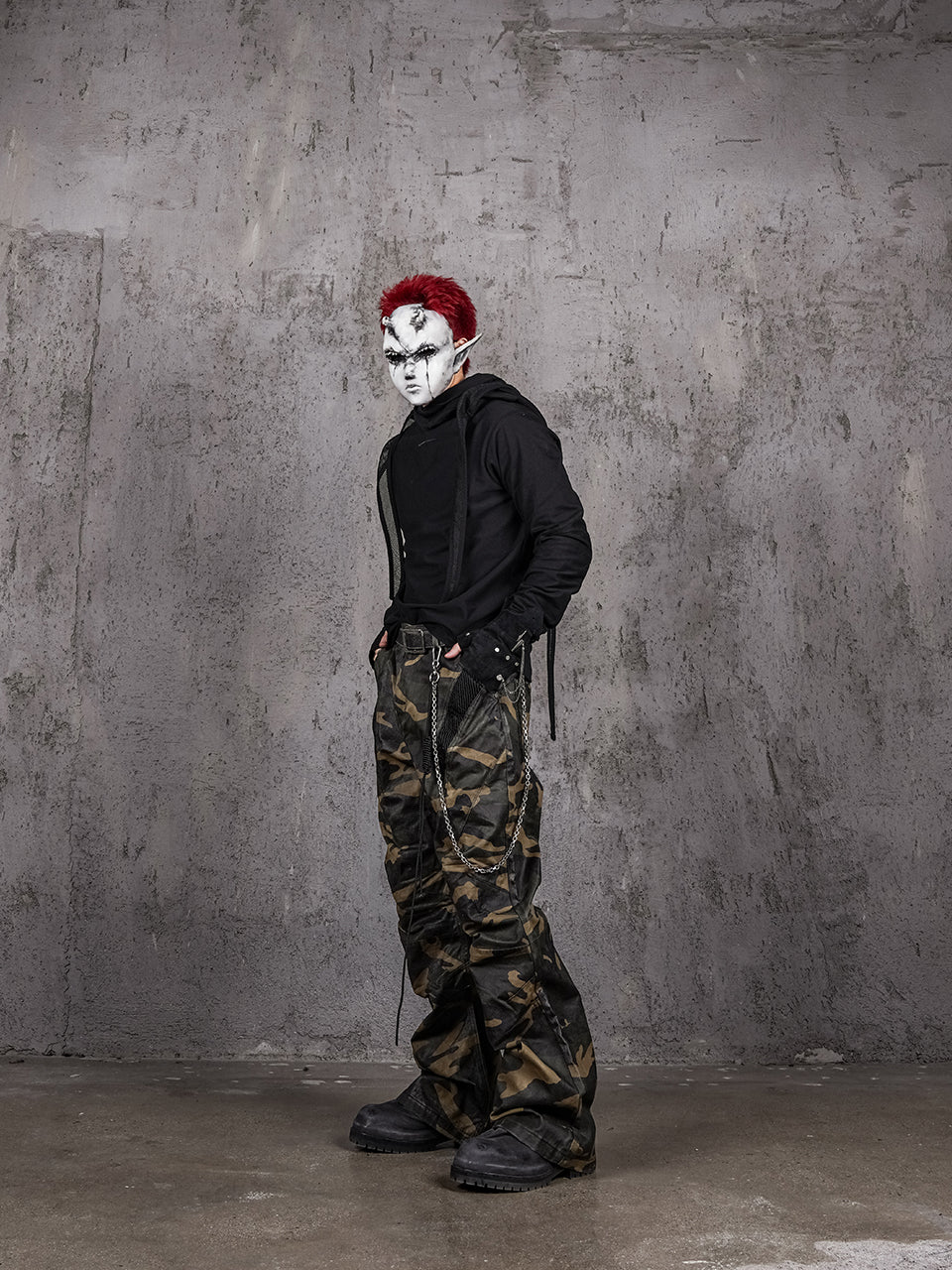 UNDERWATER Deconstructed Waxed Camouflage Bootcut Jeans | Face 3 Face