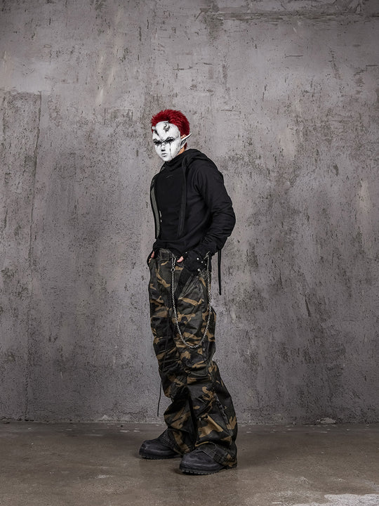 UNDERWATER Deconstructed Waxed Camouflage Bootcut Jeans | Face 3 Face