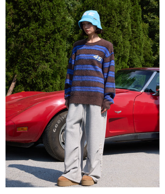 S45 Striped Pearl Brushed Knit Sweater | Face 3 Face