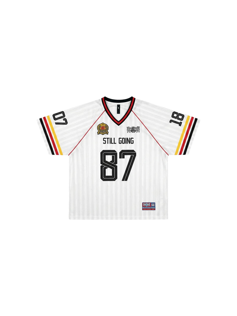 1807 Striped Fabric Color Block Short Sleeve Soccer Jersey