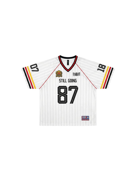 1807 Striped Fabric Color Block Short Sleeve Soccer Jersey