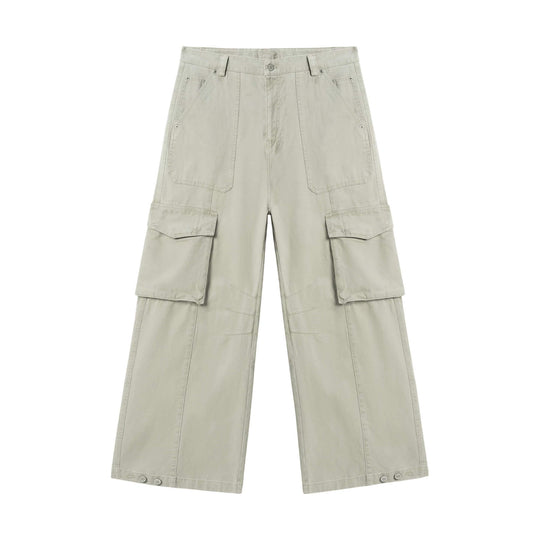 JHYQ Vintage Washed Multi Pocket Cargo Work Pants | Face 3 Face