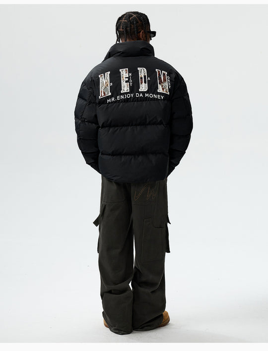 MEDM 3D Embroidered Lace Puffer Jacket | Face 3 Face