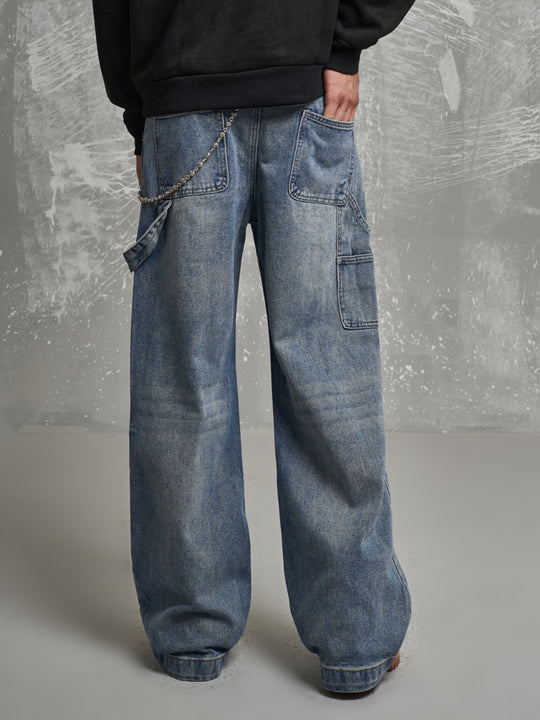 F3F Select Patchwork Pocket Washed Carpenter Jeans | Face 3 Face