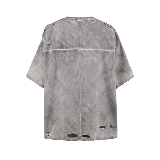 UNDERWATER Destruction Cross Deconstruction Zipper Tee Gray