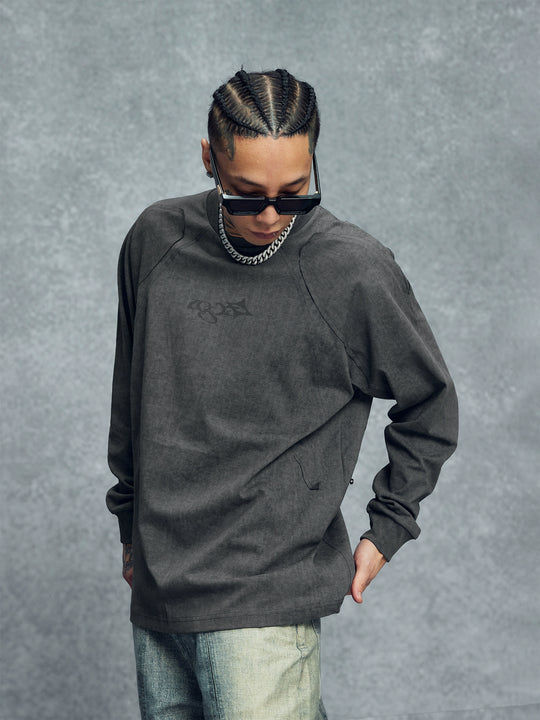 1807 Wax Print Patchwork Long Sleeve Tee | Face 3 Face