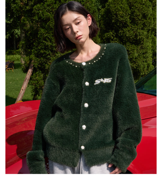S45 Pearl Button Fuzzy Fleece Cardigan | Face 3 Face