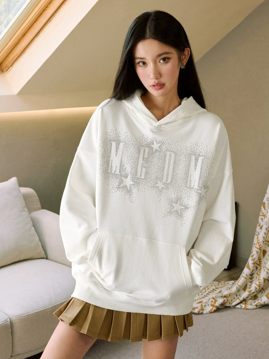 MEDM Rhinestone Star & Logo Hoodie | Face 3 Face