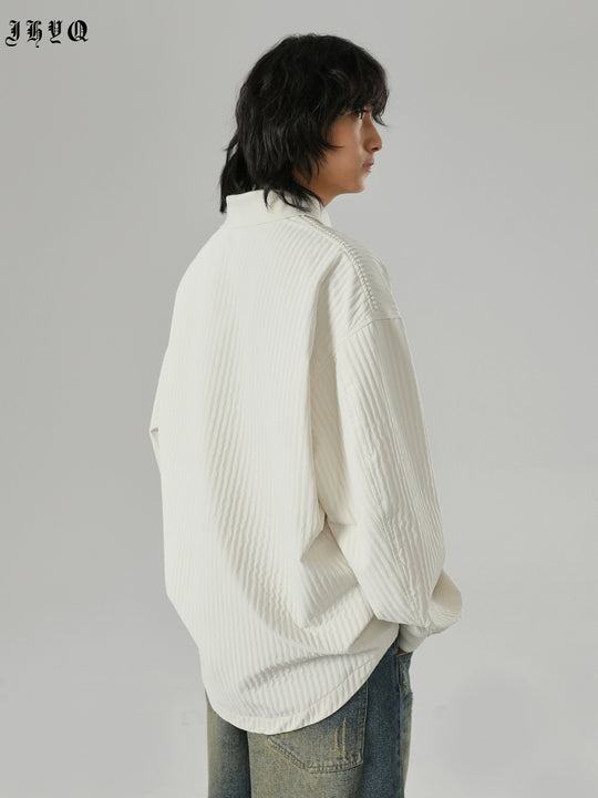 JHYQ Beaded Embroidery Long Sleeved Polo