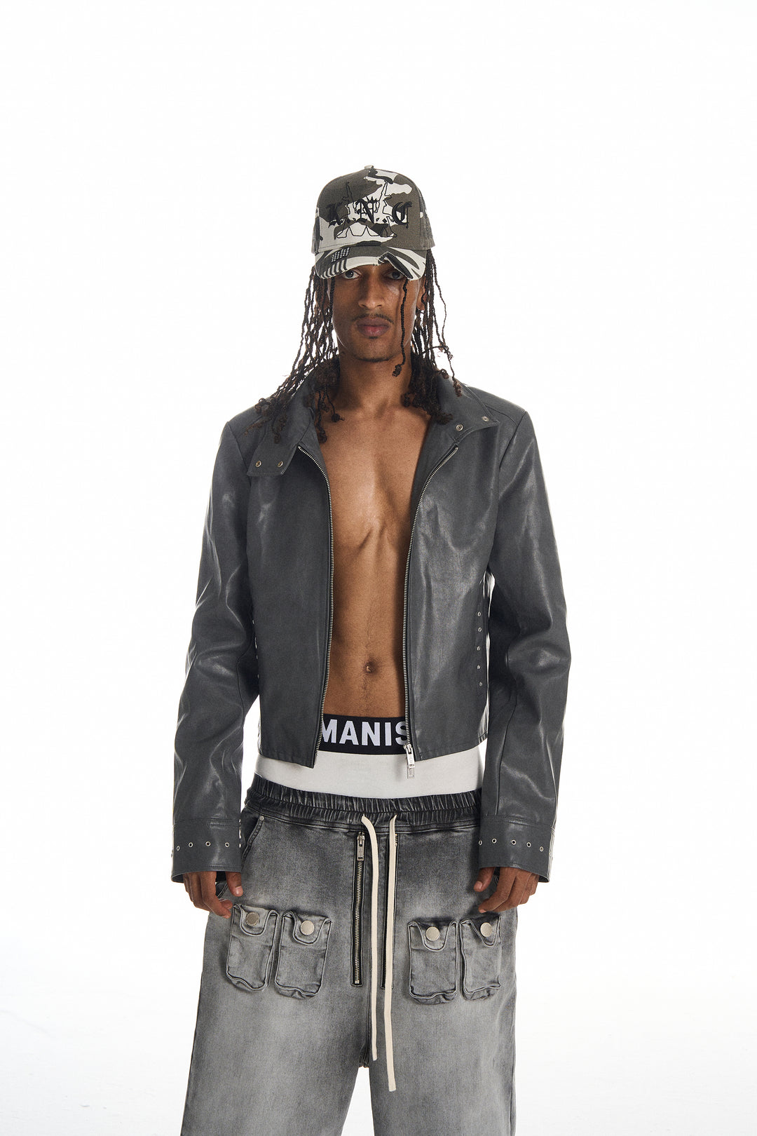 KARMANISTIC Racing Short Leather Jacket | Face 3 Face