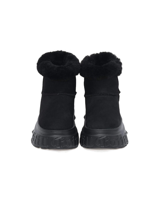 1807 INF-010 Gothic Black Chunky Platform Shearling Boots | Face 3 Face