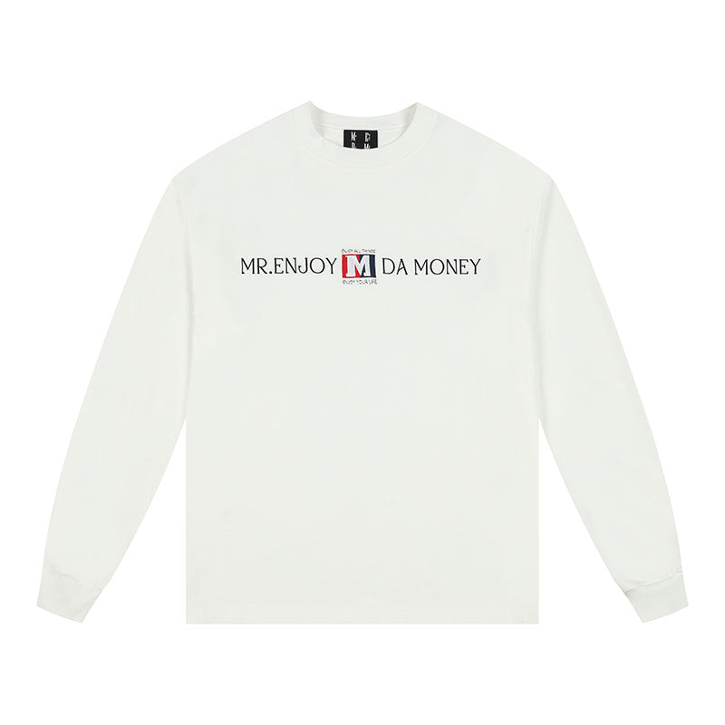 MEDM Flag Label Embroidery Long Sleeved Tee