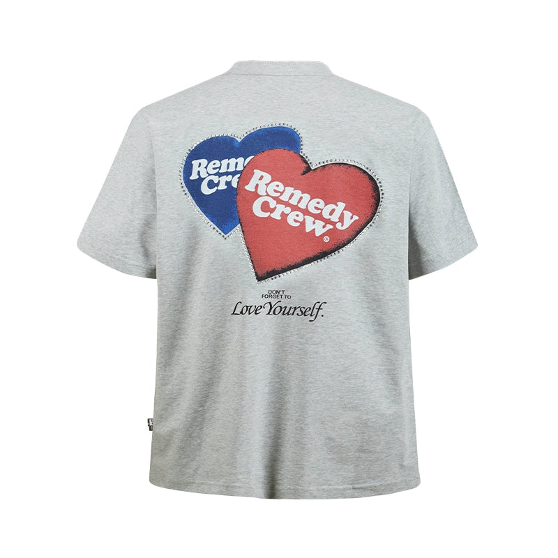 Remedy Blue and Red Love Heart Rhinestone Tee | Face 3 Face