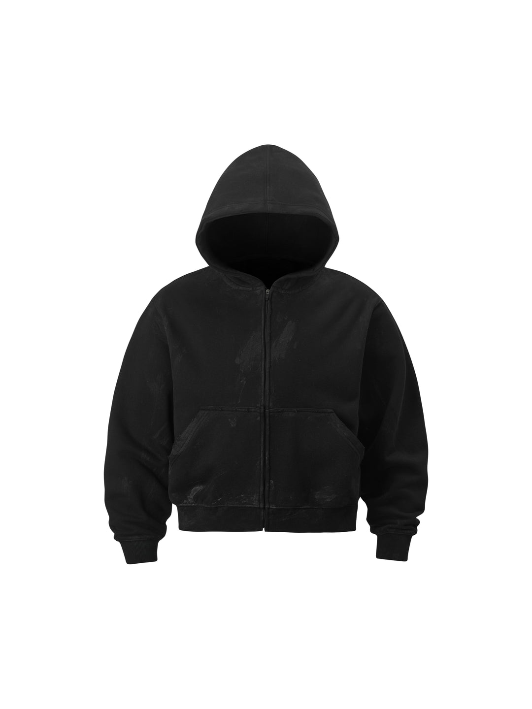 KARMANISTIC Rhinestone Logo Dirty Dye Zip Up Hoodie | Face 3 Face