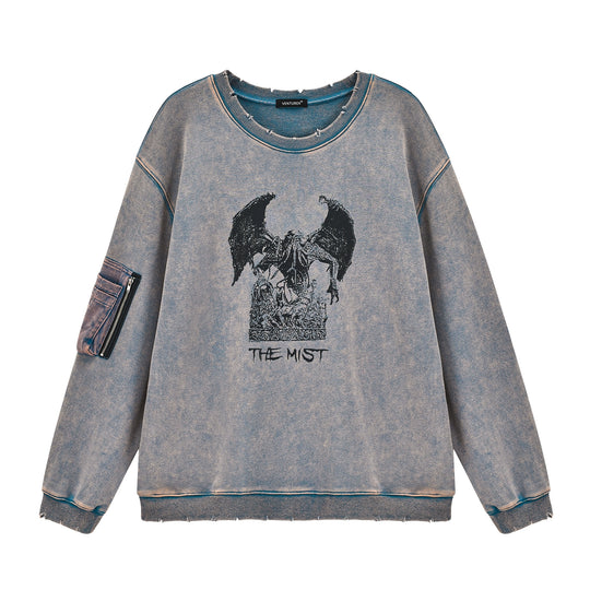 VENTUREK Washed Destruction Printed Sweatshirt | Face 3 Face