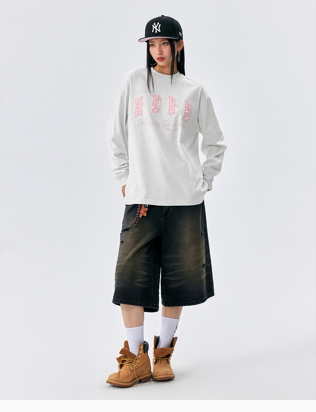 MEDM Pearl Patch Logo Long Sleeve Tee | Face 3 Face