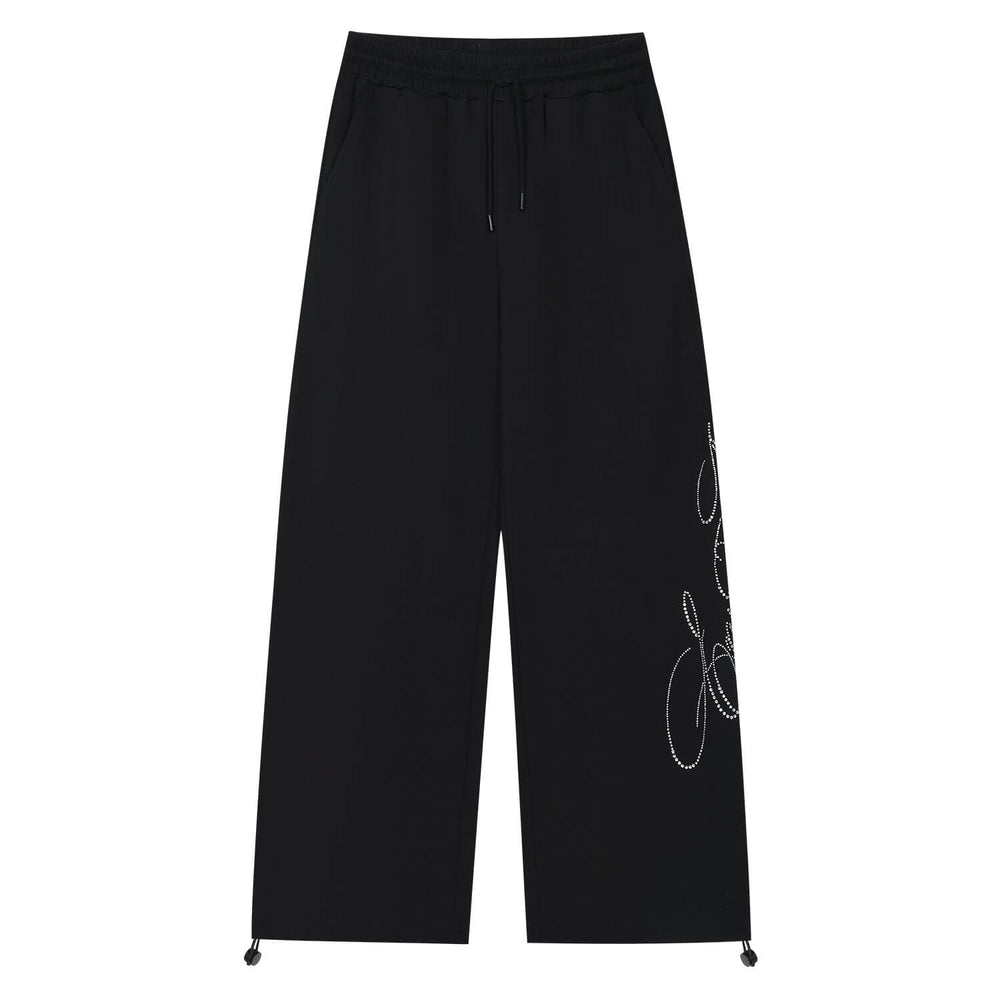 MEDM Rhinestone Script Logo Sweatpants