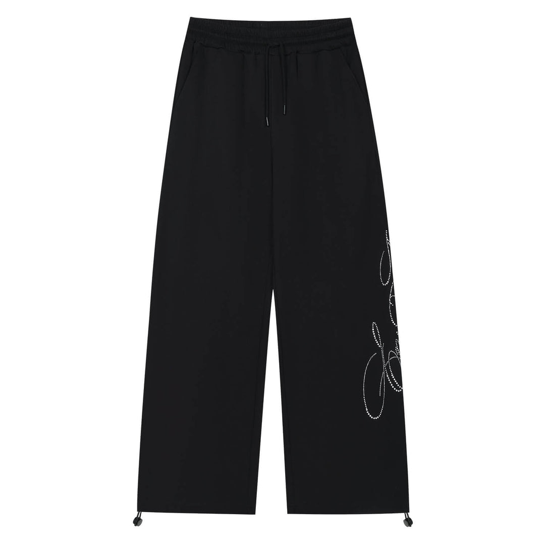 MEDM Rhinestone Script Logo Sweatpants | Face 3 Face