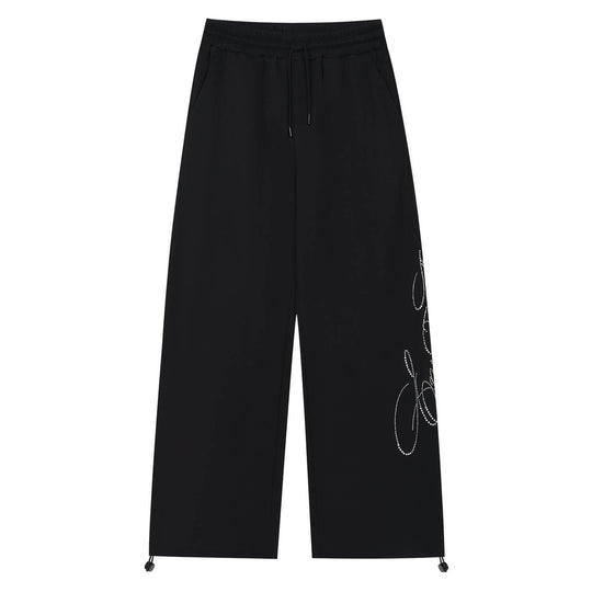 MEDM Rhinestone Script Logo Sweatpants | Face 3 Face