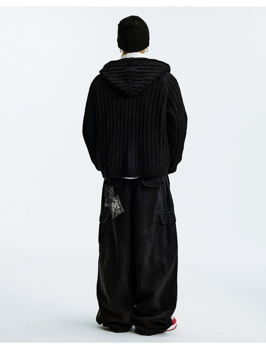 MEDM Stripe Knit Hooded Cardigan | Face 3 Face