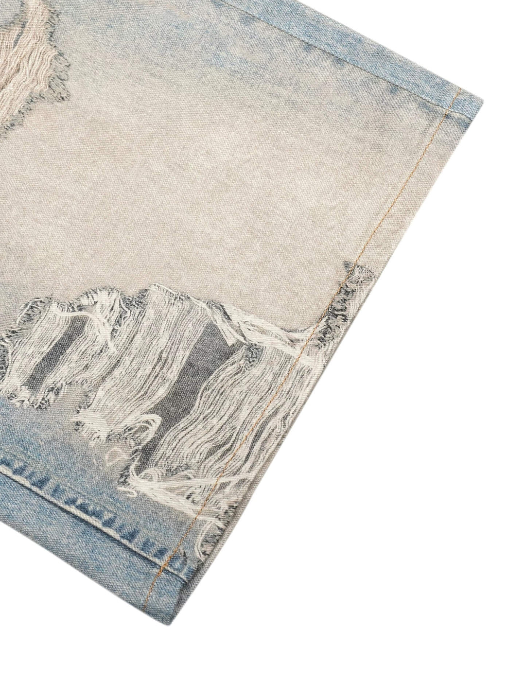 1807 Pearl Denim Transfer Print Cropped Shorts | Face 3 Face