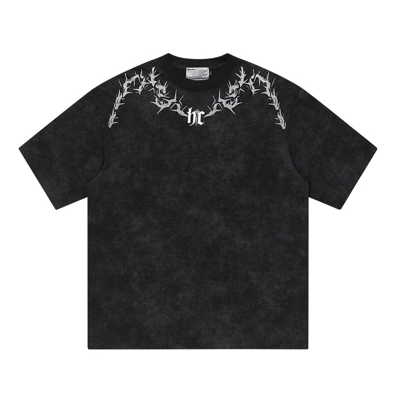 Harsh and Cruel Gothic Thorn Collar Logo Tee | Face 3 Face