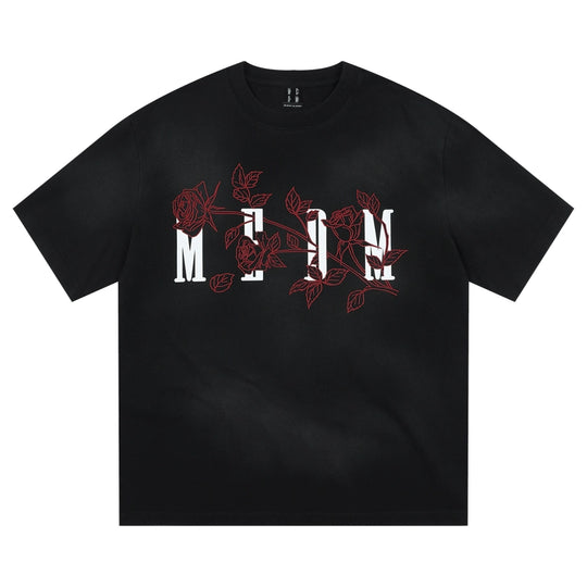 MEDM Rose Flower Print Washed Tee | Face 3 Face