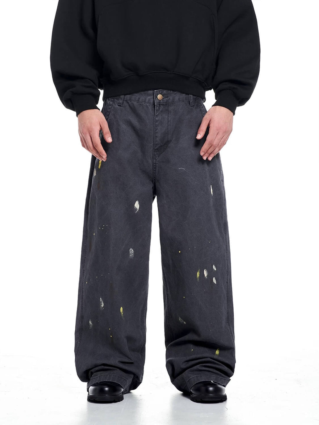 F3F Select Paint Splatter Washed Baggy Work Pants | Face 3 Face