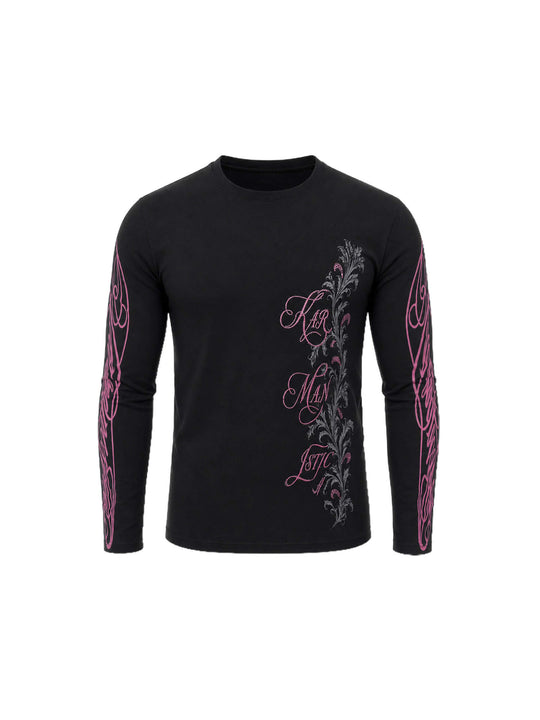 KARMANISTIC Rhinestone Tiger Graphic Stretch Slim Fit Long Sleeve Tee | Face 3 Face