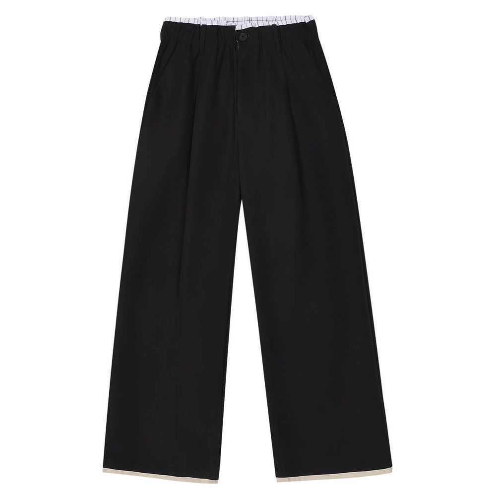 MEDM Elastic Waist Pleated Casual Suit Pants | Face 3 Face