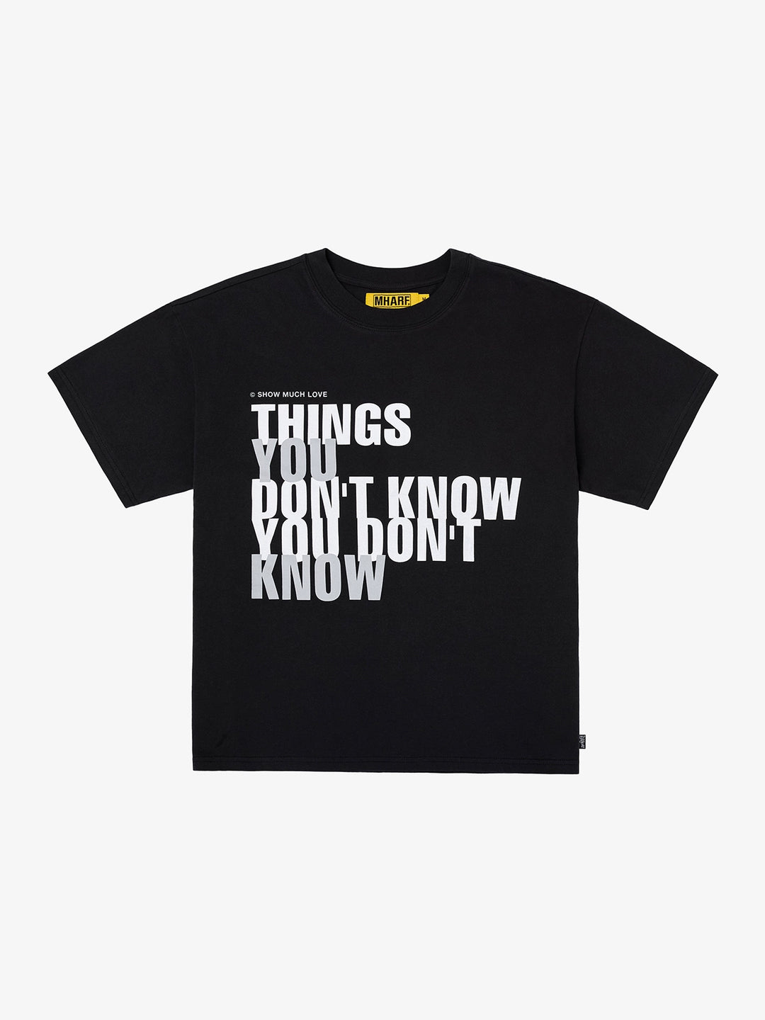 MHARF THINGS YOU DON'T KNOW Overlap Print Tee | Face 3 Face