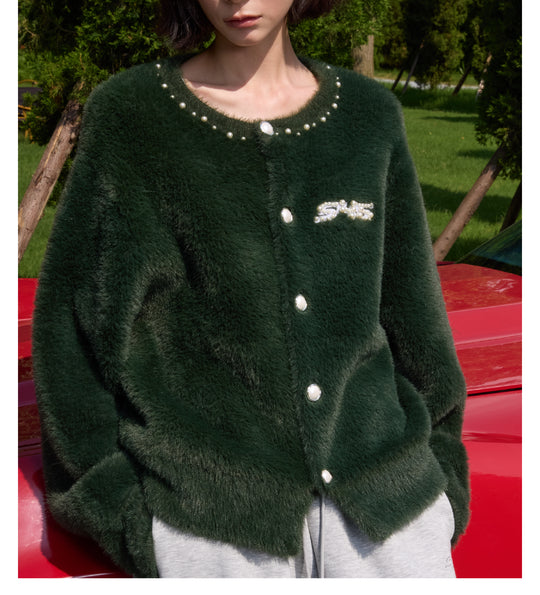S45 Pearl Button Fuzzy Fleece Cardigan | Face 3 Face