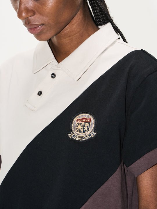BLIND NO PLAN Three-Color Diagonal Patchwork Polo | Face 3 Face